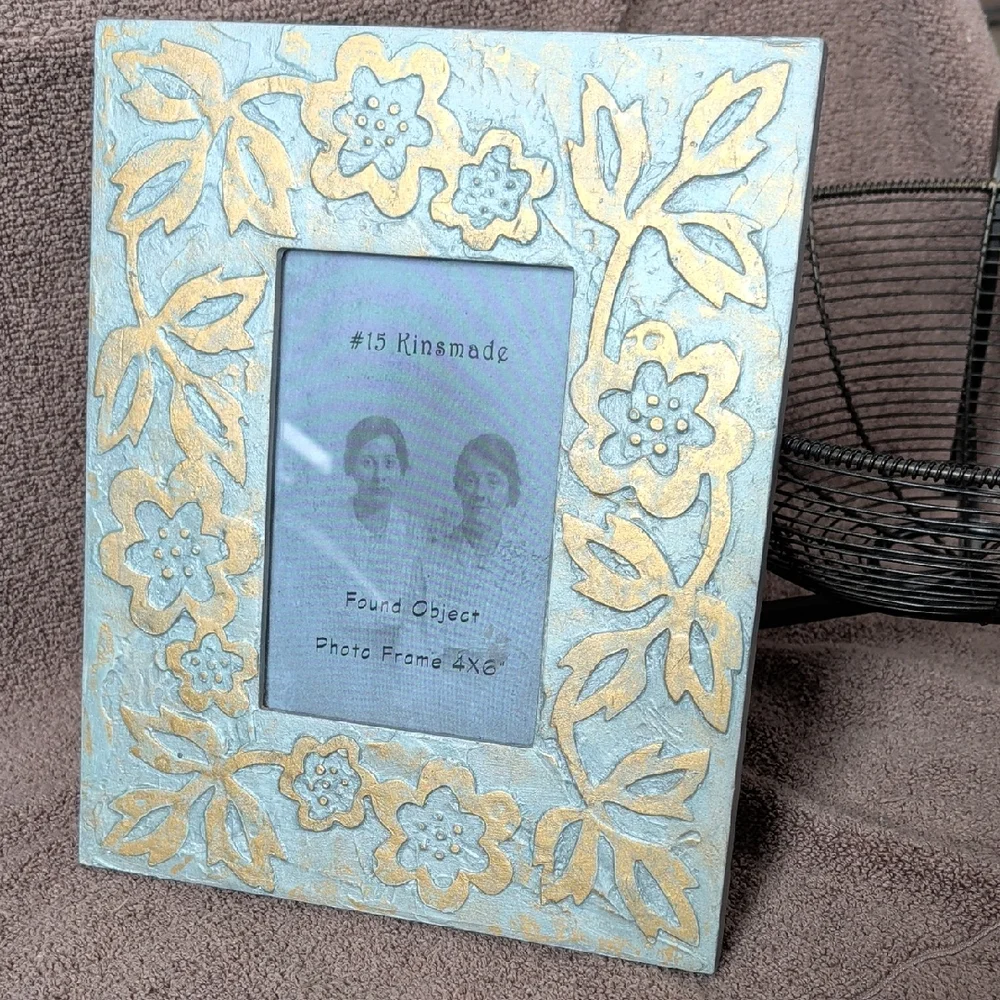 Burnes Of Boston Gold Floral Photo Frame 4x6 Vintage 2000